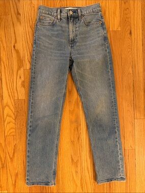 Denim Forum sz 24 80’s Stovepipe Straight Jeans Light Blue Denim zip fly